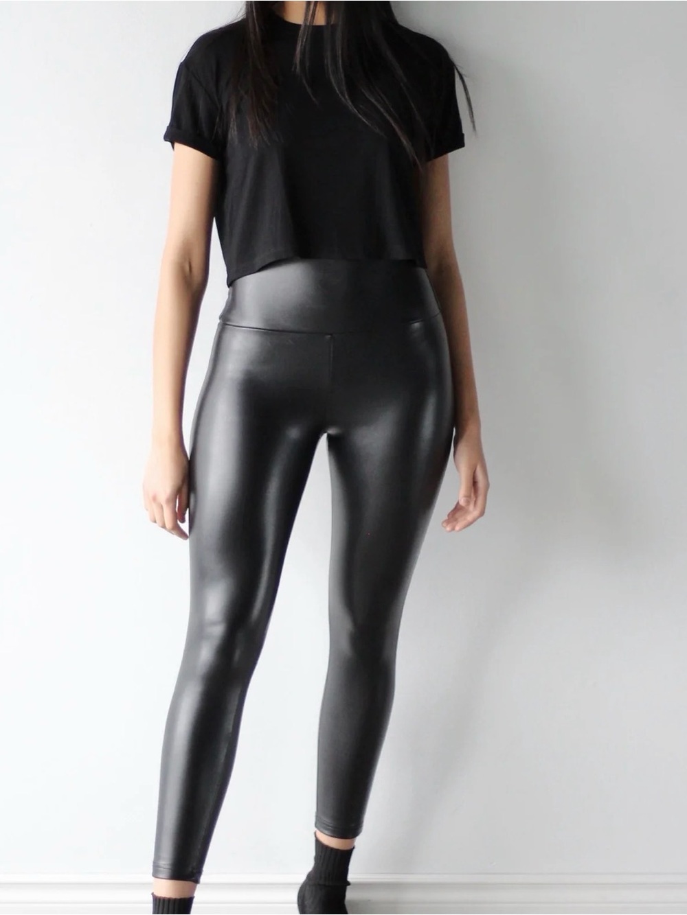 Woman’s Black Faux Leather Pants Emmy Deveaux